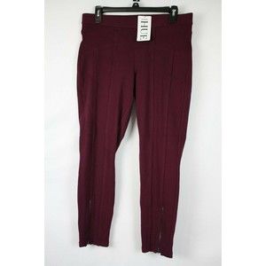 Hue Front Zip Skimmer Leggings Size XS Color Current (Burgundy)